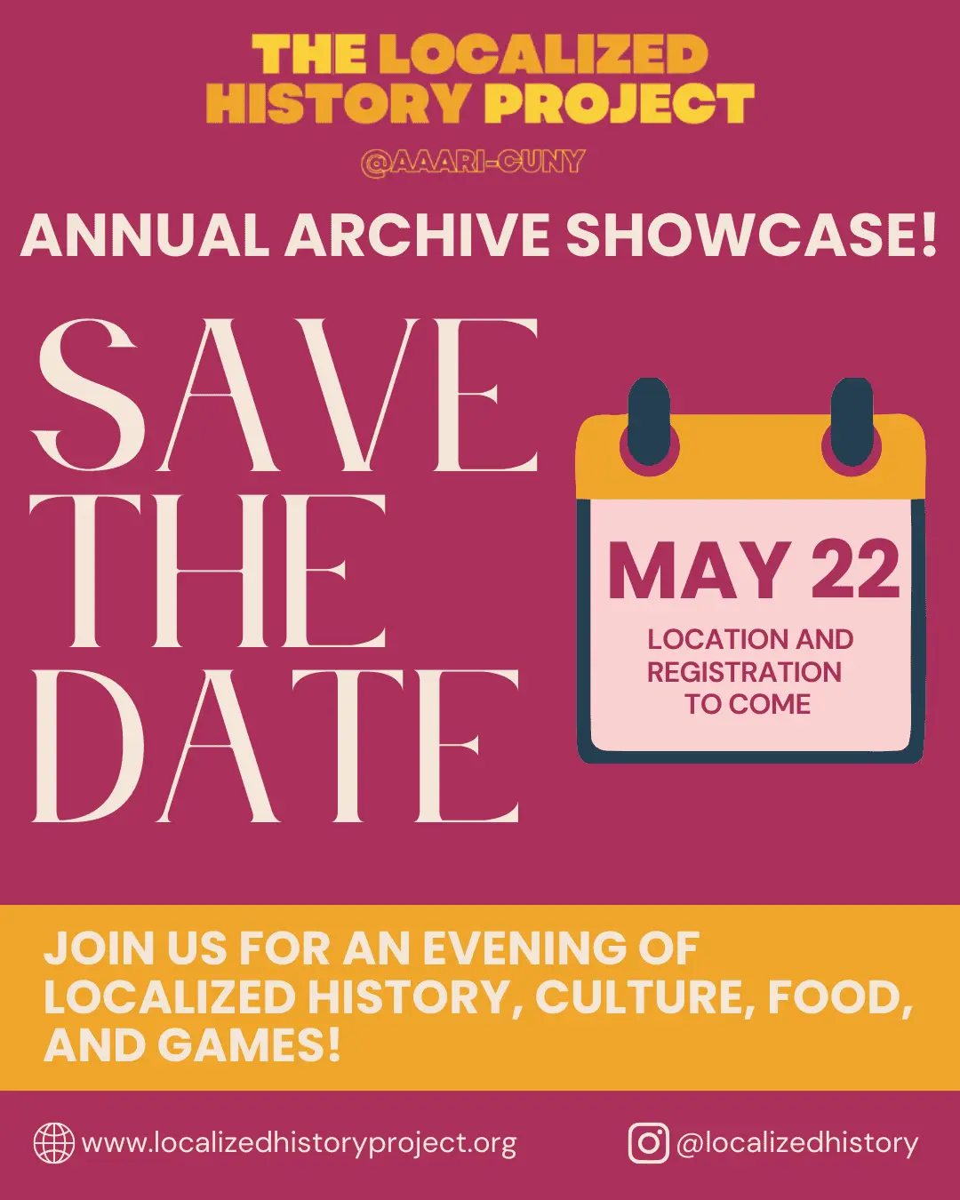 Annual Archive Showcase save the date flier